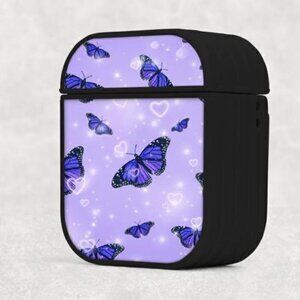 Purple Butterfly Sparkle Airpod Case